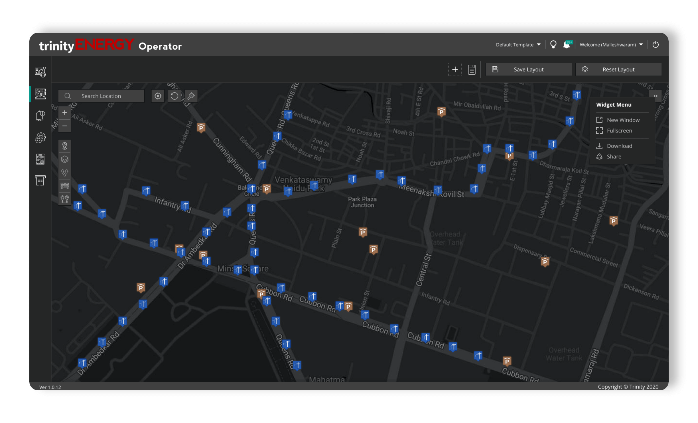 energy management system user interface screen